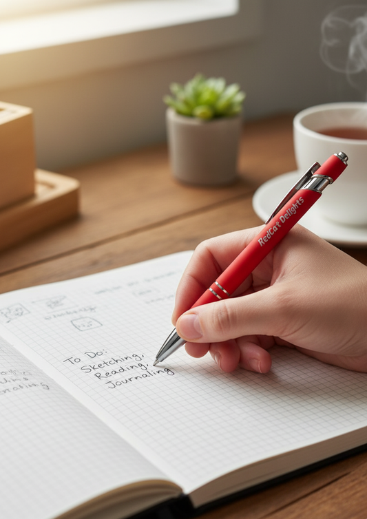 Busy mom using RedCat Delights Stylus Ballpoint Pen