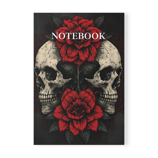 π Crimson Bloom β Gothic Skull & Rose A5 Notebook
