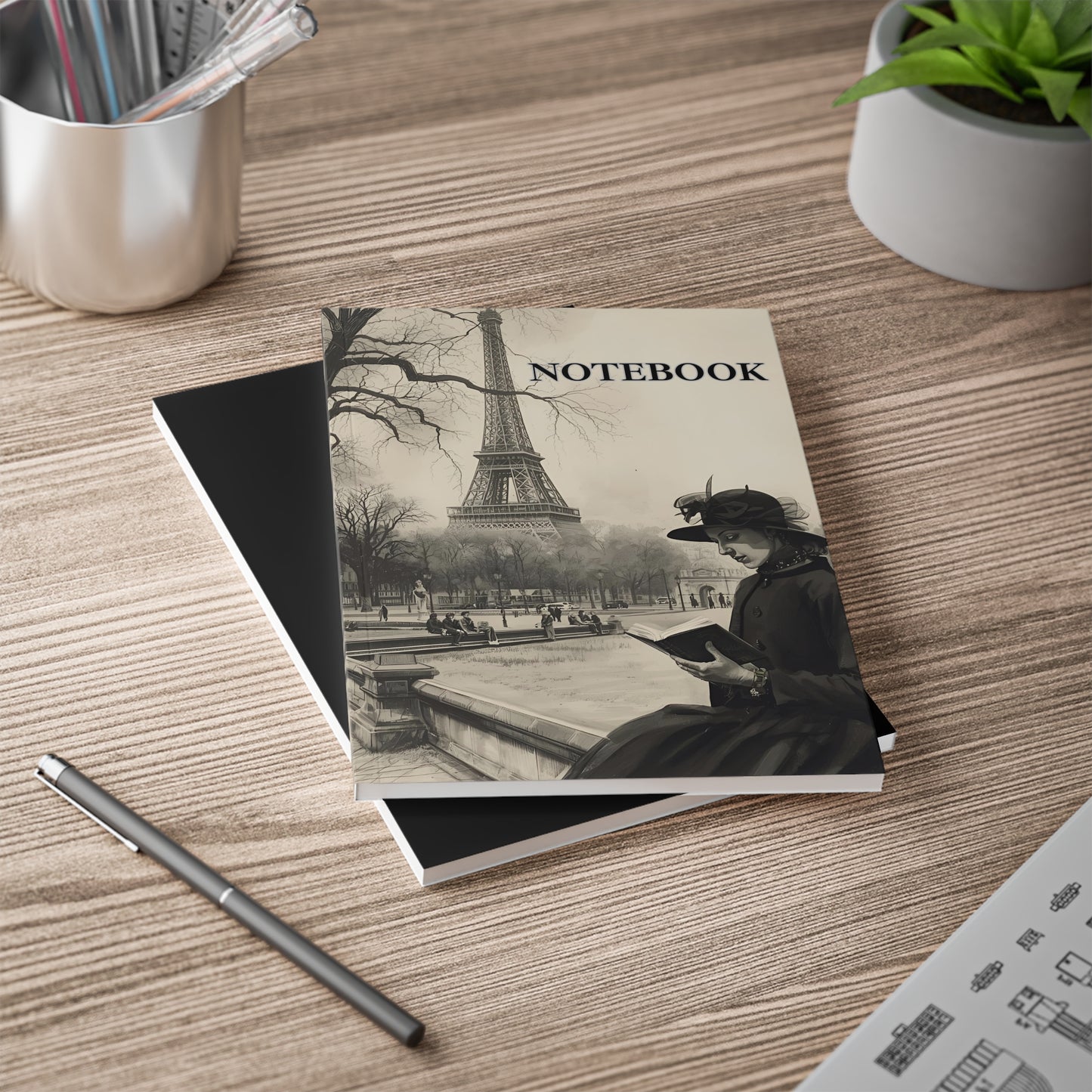 🖋️ Midnight in Paris – A5 Softcover Notebook