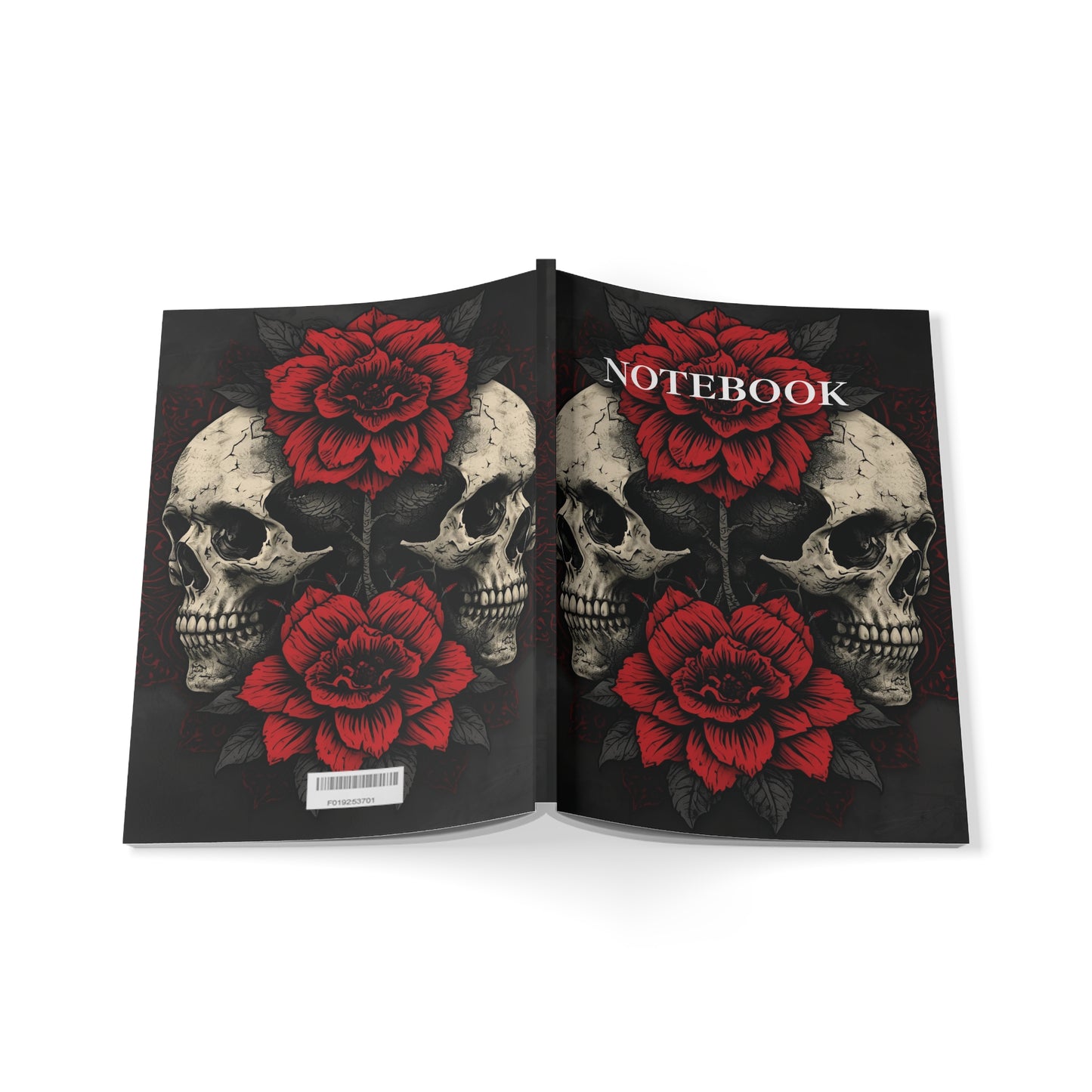 💀 Crimson Bloom – Gothic Skull & Rose A5 Notebook
