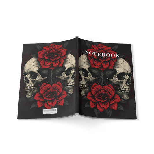 π Crimson Bloom β Gothic Skull & Rose A5 Notebook