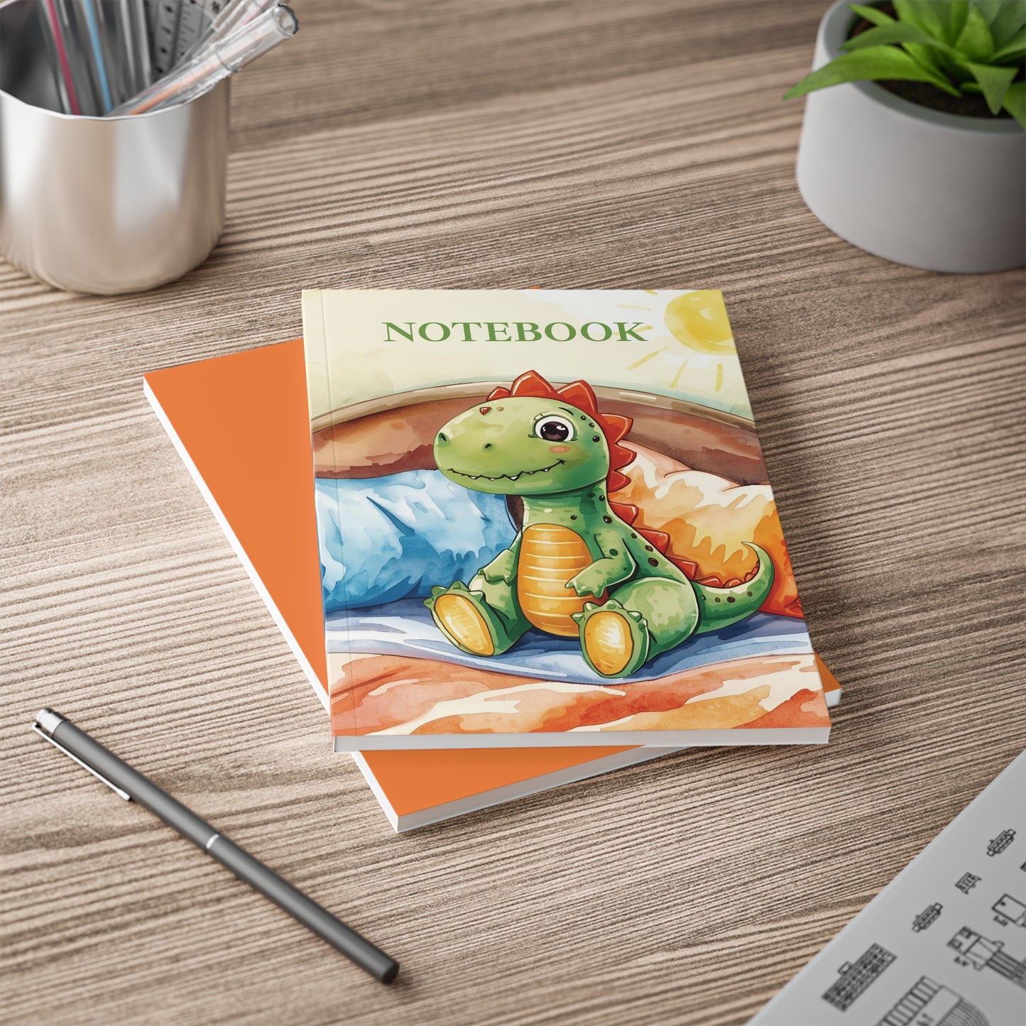🦖 Dino Dreams – Cute A5 Softcover Notebook