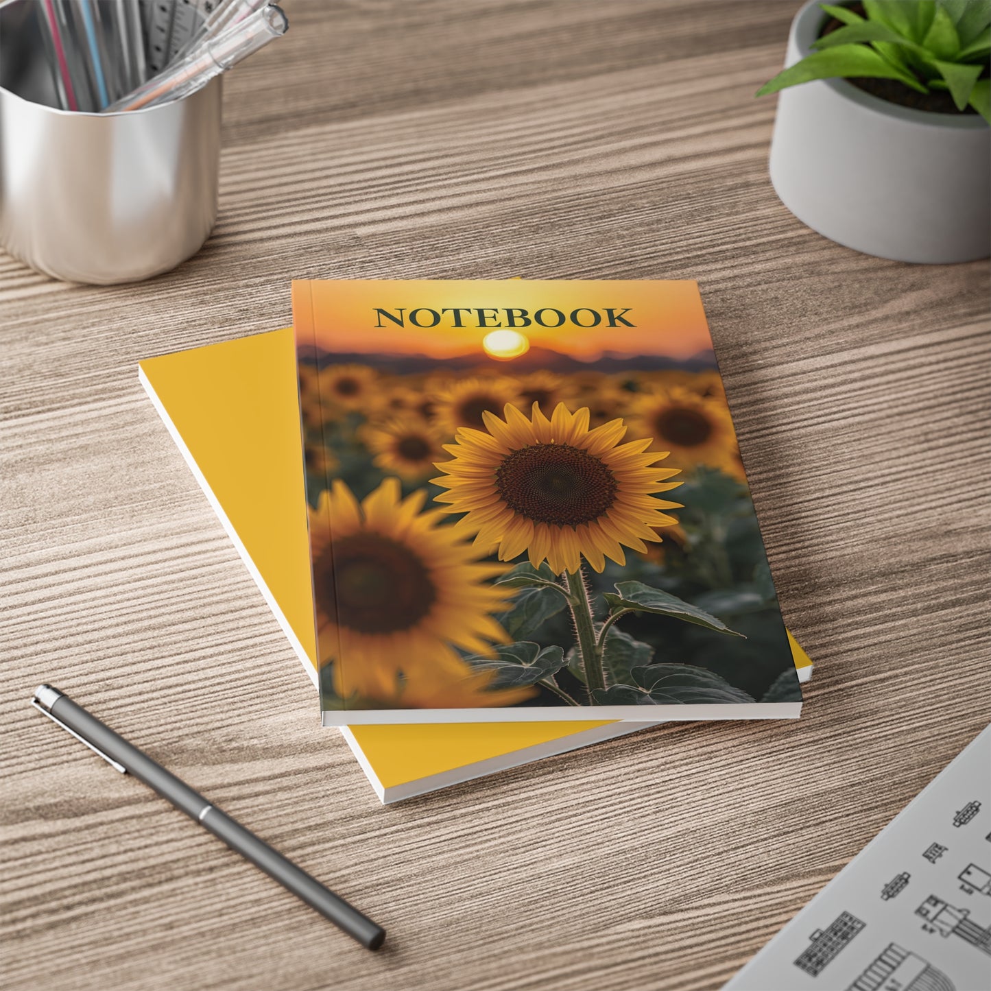 🌻 Sunlit Bloom – A5 Softcover Notebook
