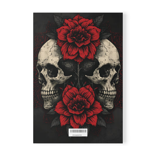 π Crimson Bloom β Gothic Skull & Rose A5 Notebook