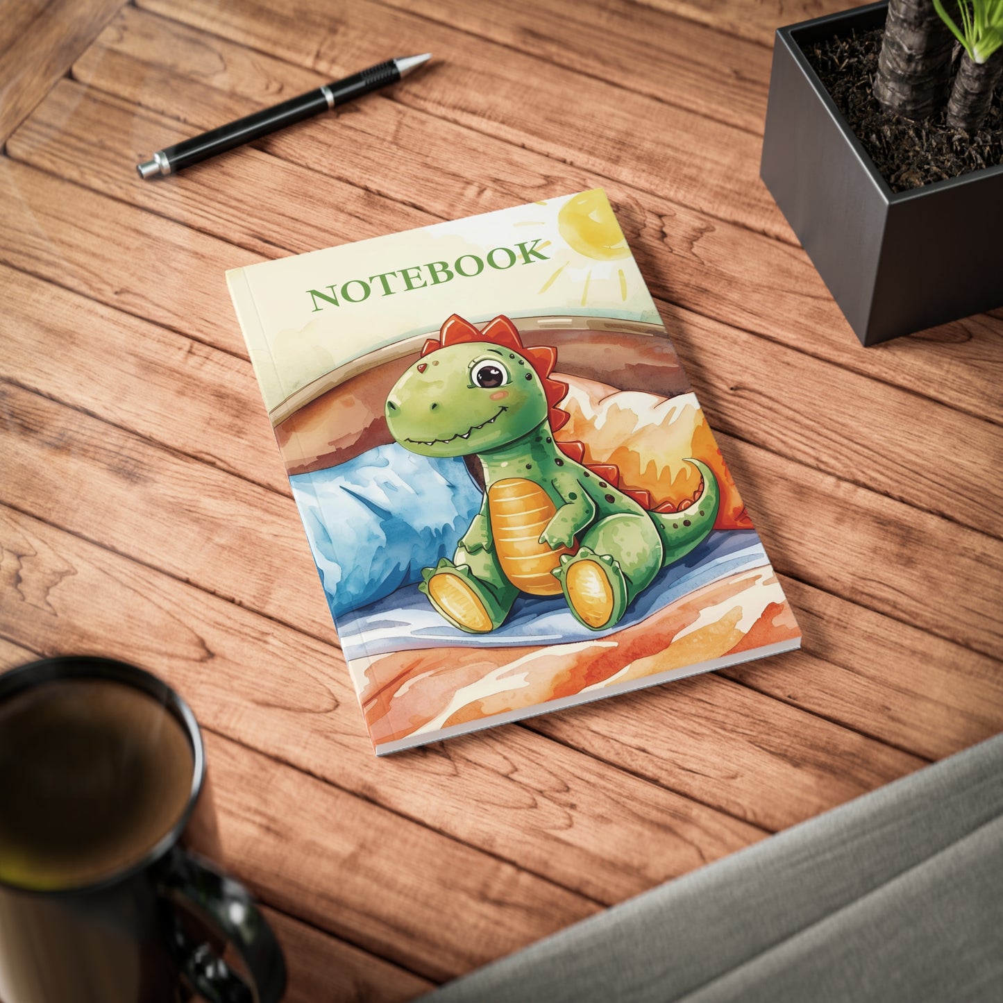🦖 Dino Dreams – Cute A5 Softcover Notebook