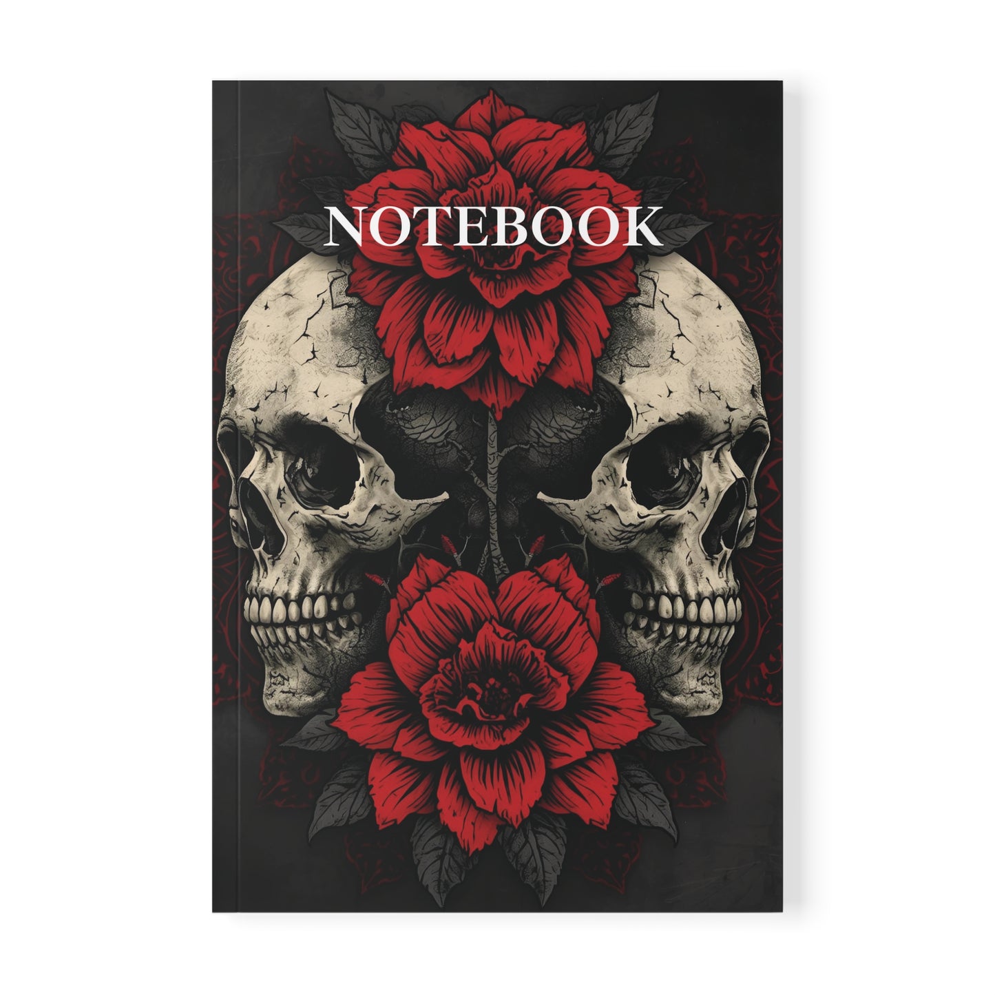 💀 Crimson Bloom – Gothic Skull & Rose A5 Notebook