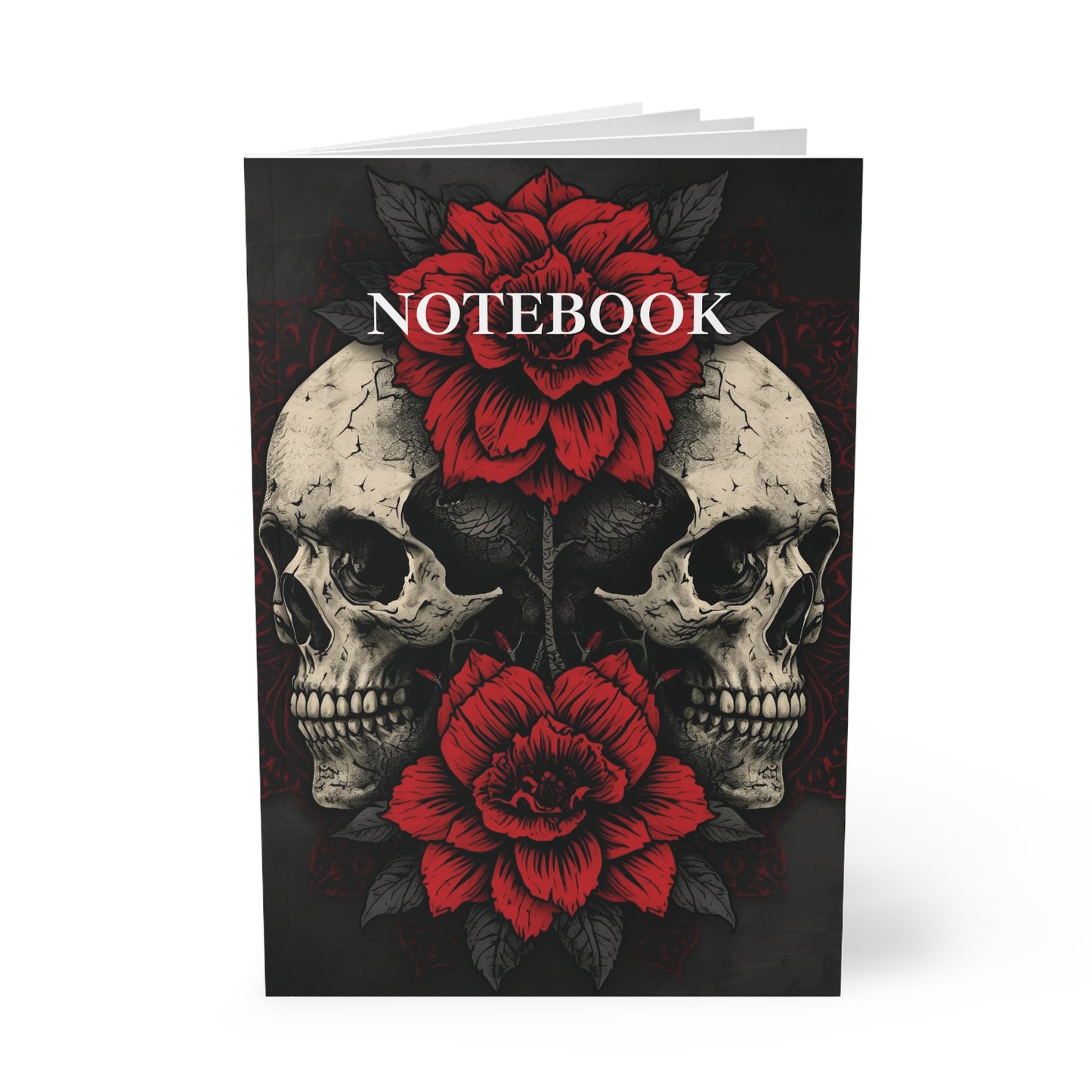 💀 Crimson Bloom – Gothic Skull & Rose A5 Notebook