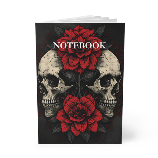 💀 Crimson Bloom – Gothic Skull & Rose A5 Notebook