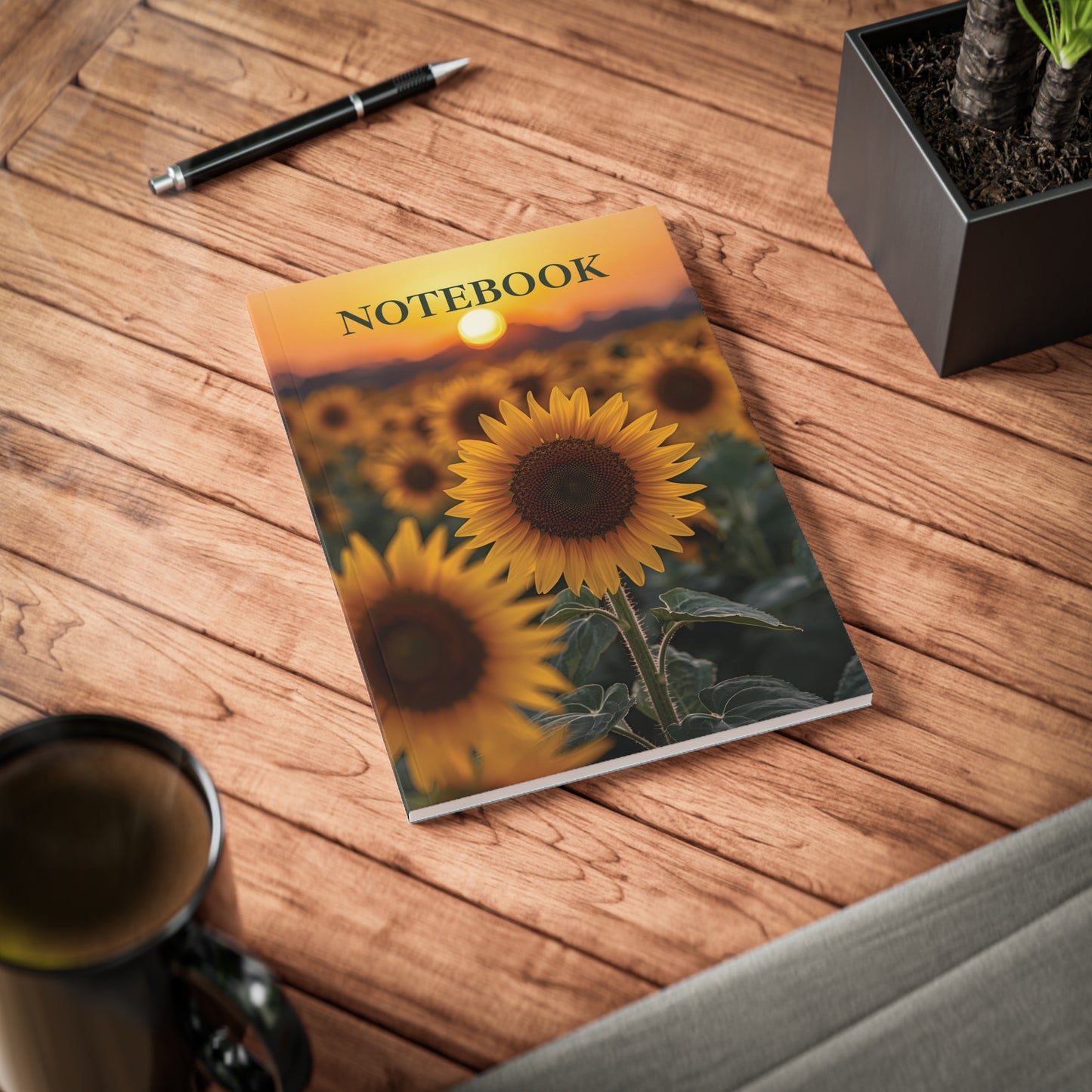 🌻 Sunlit Bloom – A5 Softcover Notebook