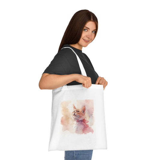 Blush Whiskers – Watercolour Cat Tote Bag