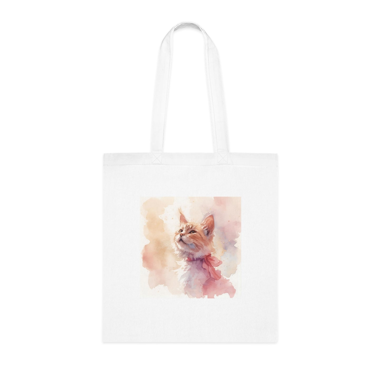 Blush Whiskers – Watercolour Cat Tote Bag