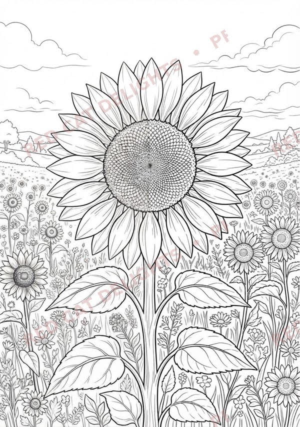 Sunflower Symphony Colouring Book - Digital Download