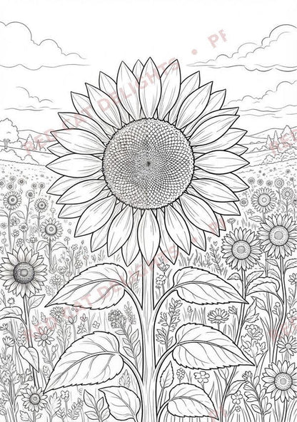 Sunflower Symphony Colouring Book - Digital Download